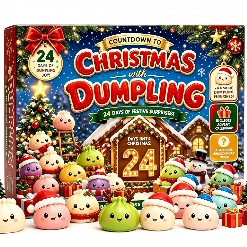 Christmas Dumpling Squishies Advent Calendar - 24-Day Blind Box Countdown Stress Relief Gifts