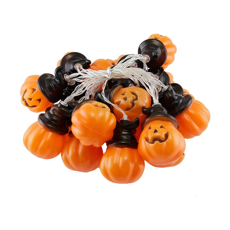 Pumpkin String Lights LED Pumpkin Lanterns – Warm White Halloween Decor, Battery & USB Options, Multiple Lengths (5ft/10ft/20ft/33ft)