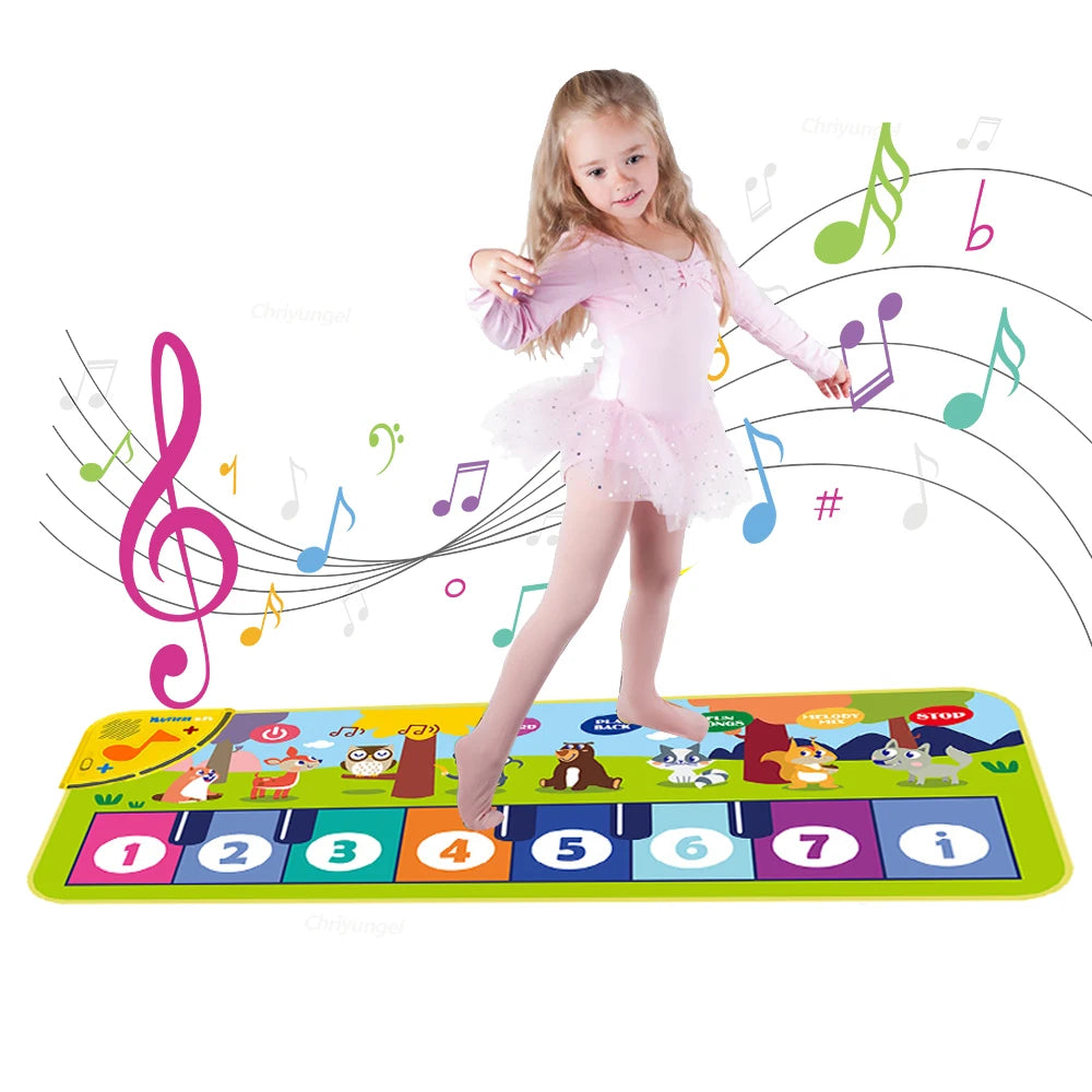 Kids Piano Mat Floor Keyboard – Musical Dance Play Mat for Toddlers, Interactive Fitness Toy Gift