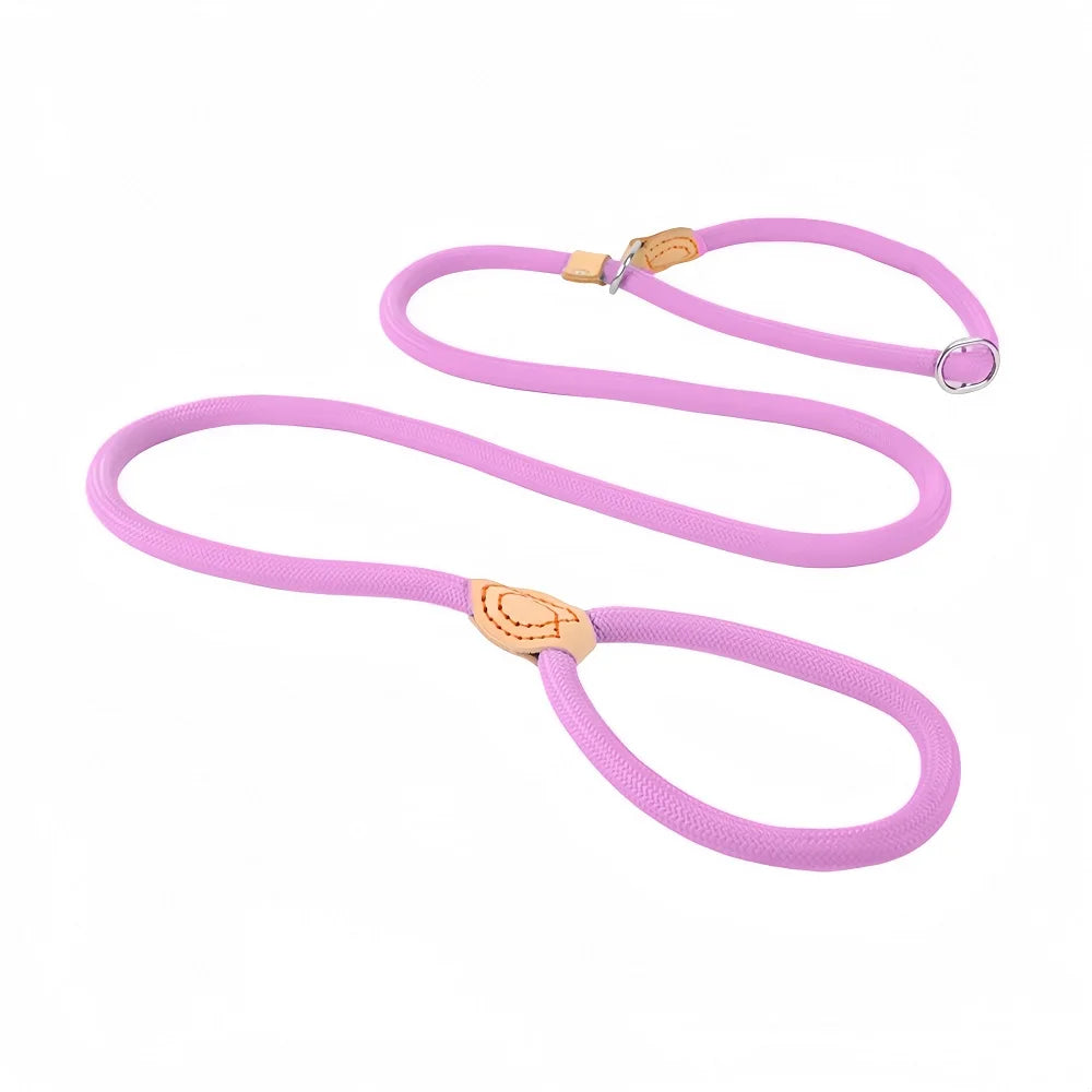 Adjustable Slip Rope Dog Leash - Heavy-Duty Braided Nylon Training Lead for Medium & Large Dogs, 1.5m / 1.8m (4.9ft / 5.9ft)