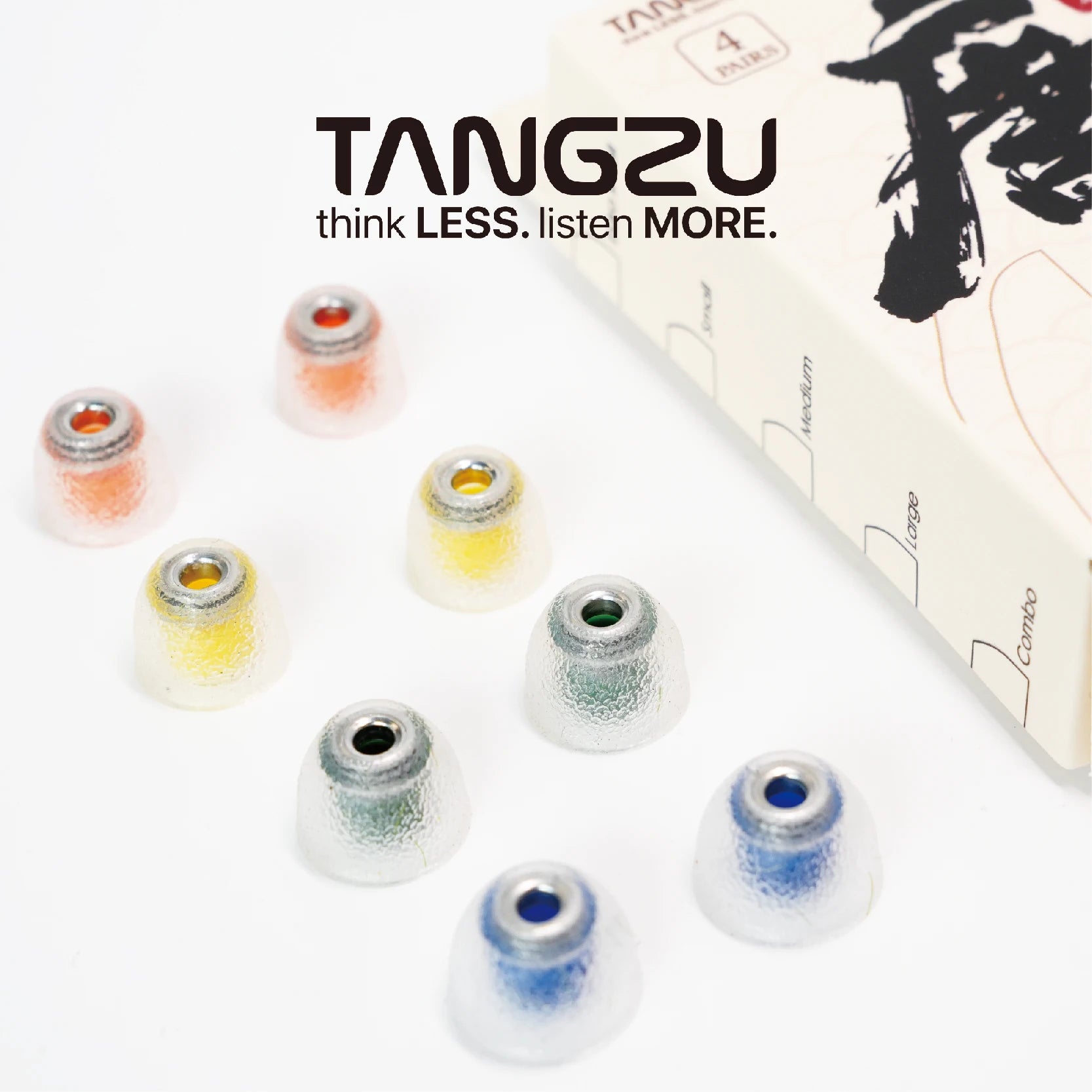 Liquid Silicone Hybrid Ear Tips with Venturi Stainless Steel Nozzle – Color-Coded XS/S/M/L