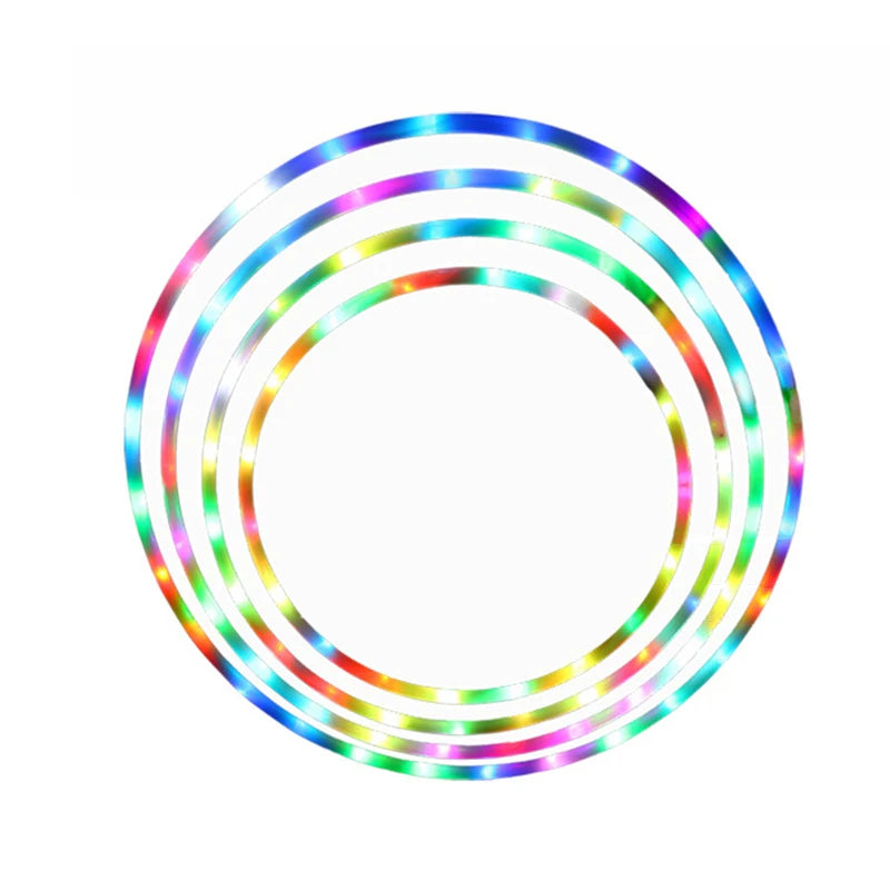 LED Luminous Hula Hoop – Colorful Fitness & Weight Loss Sports Hoops (60/70/80/90 cm | 23.6/27.6/31.5/35.4 in) – Home Gym, Yoga & Kids