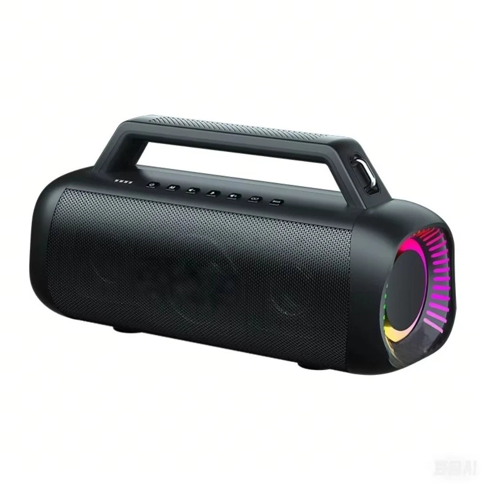 80W Bluetooth Speaker with RGB LED Light - Portable Outdoor & Desktop Home Speaker