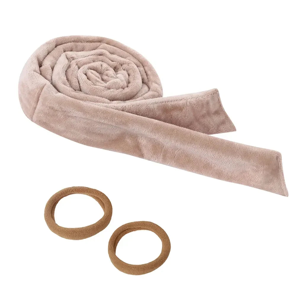 Heatless Curling Headband Soft Velvet No-Heat Hair Rollers Overnight Sleep-In Curling Rod with Hair Ties