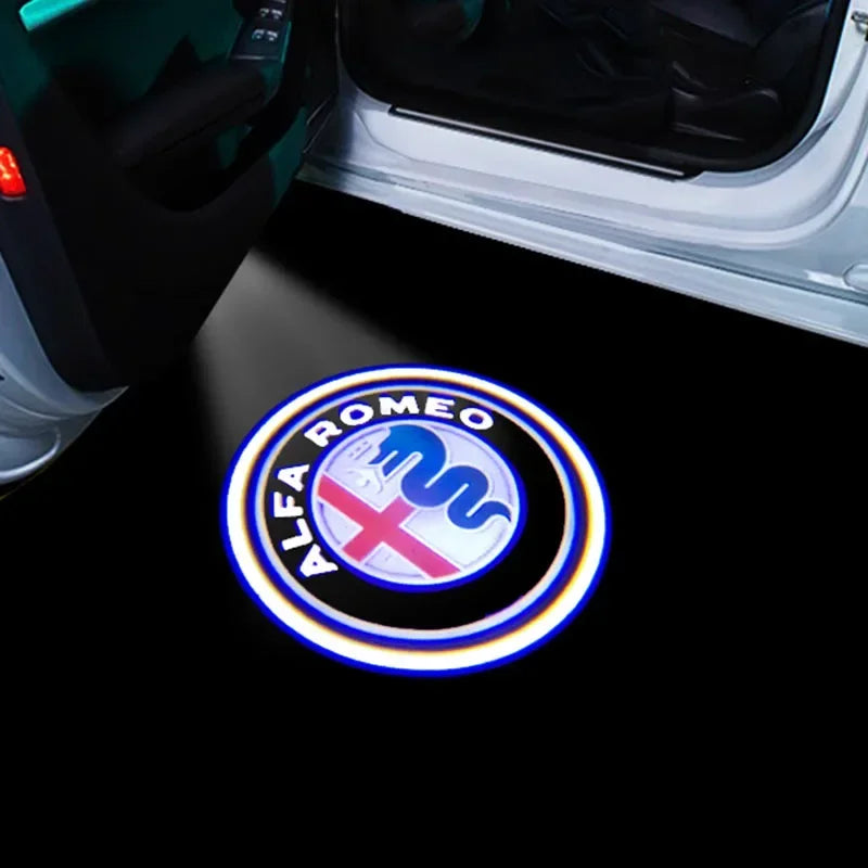 2-Pack LED Car Door Logo Projector Lights Fits Giulia Giulietta Mito Stelvio Brera 147 156 159