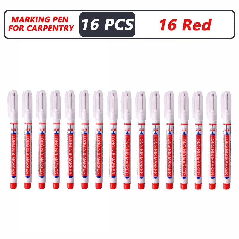 20mm Deep-Reach Long Nib Marker Pen for Wood & Metal — Waterproof Carpenter Marking Pen, 13.7cm (5.4in), Multi-Pack (1–40 pcs)