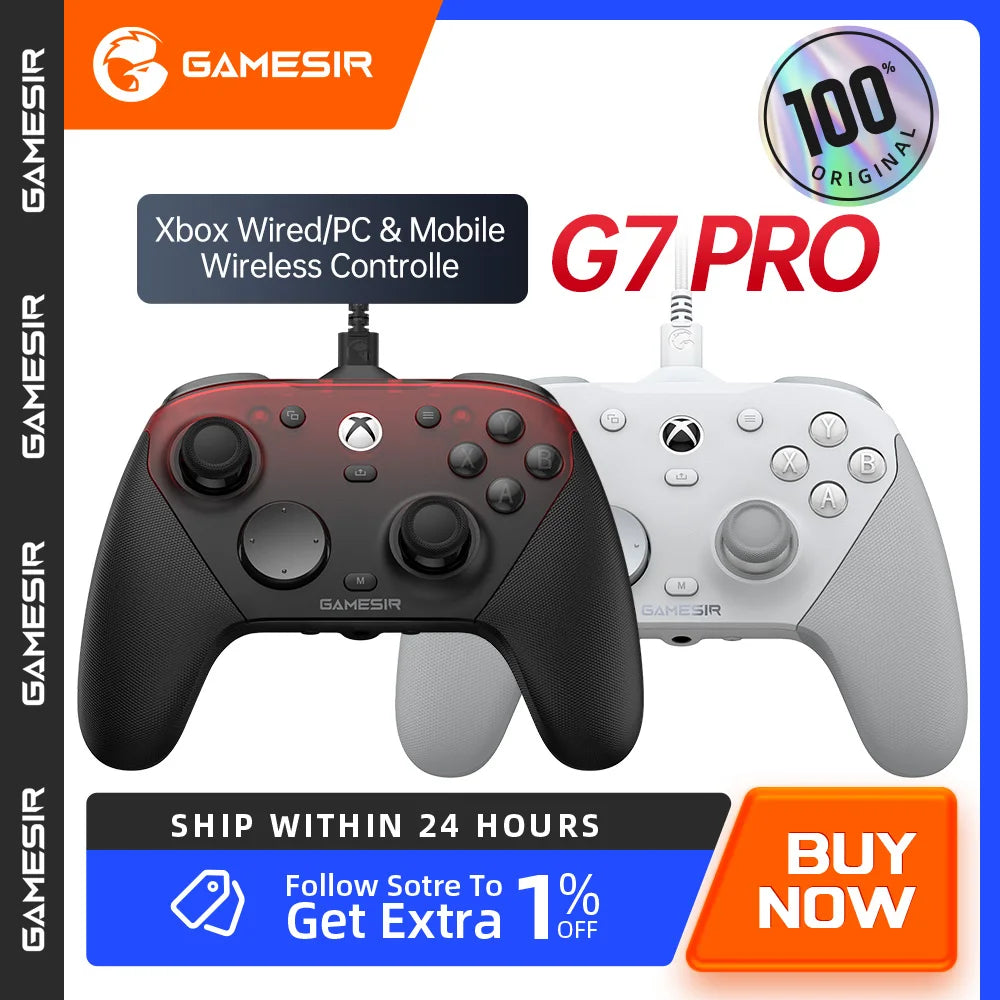 Wired Xbox-Compatible Gaming Controller with Charging Dock for Xbox Series X/S, Xbox One, PC, Android, Steam