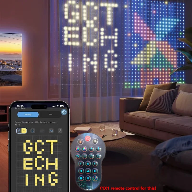 400LED Smart Curtain Lights Bluetooth App RGB Fairy String Lights USB Music Sync for Window Bedroom IP65 Waterproof