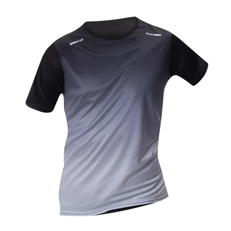 Men's Gradient Quick-Dry Sports T-Shirt Short Sleeve - Running & Fitness Casual Tee