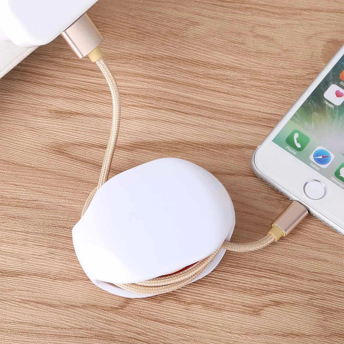 Automatic Cable Management Box - Self-Retracting Earphone & Charging Cable Organizer, Compact 2 in x 2.7 in (5 x 6.8 cm)