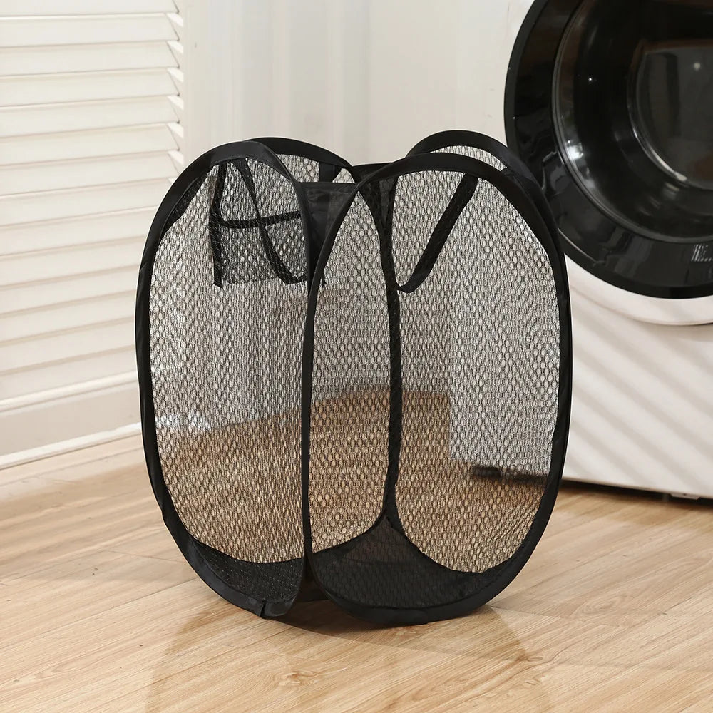 Collapsible Pop-Up Mesh Laundry Hamper – Portable Foldable Clothes Basket for Home, Dorm & Travel