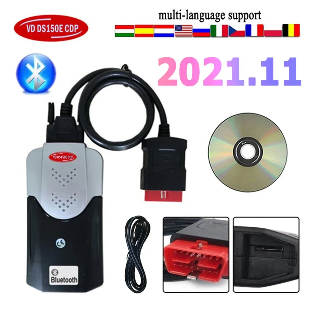 OBD2 OBD II Diagnostic Scanner for Cars & Trucks — Bluetooth USB Multi-Brand Diagnostic Tool