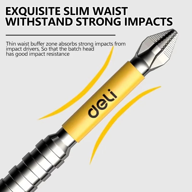 Magnetic Drill Bit Set – Chrome-Vanadium Non-Slip Cross & Hex Bits, Multiple Lengths up to 150 mm (5.9 in) for Electric Drills