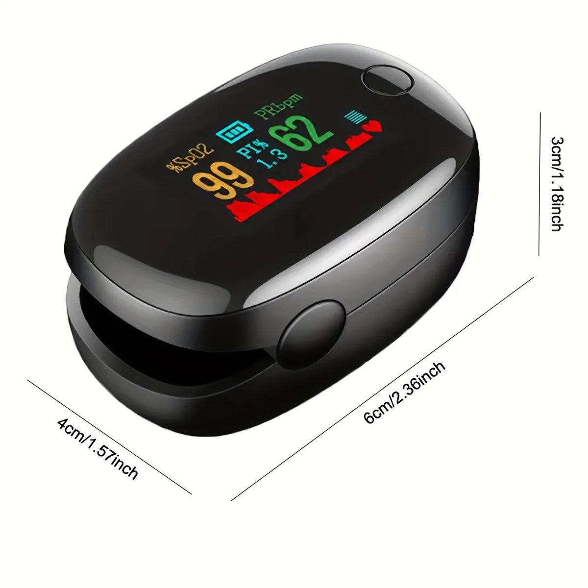 Portable Finger Pulse Oximeter with Color LED Display — SPO2 & Heart Rate Monitor