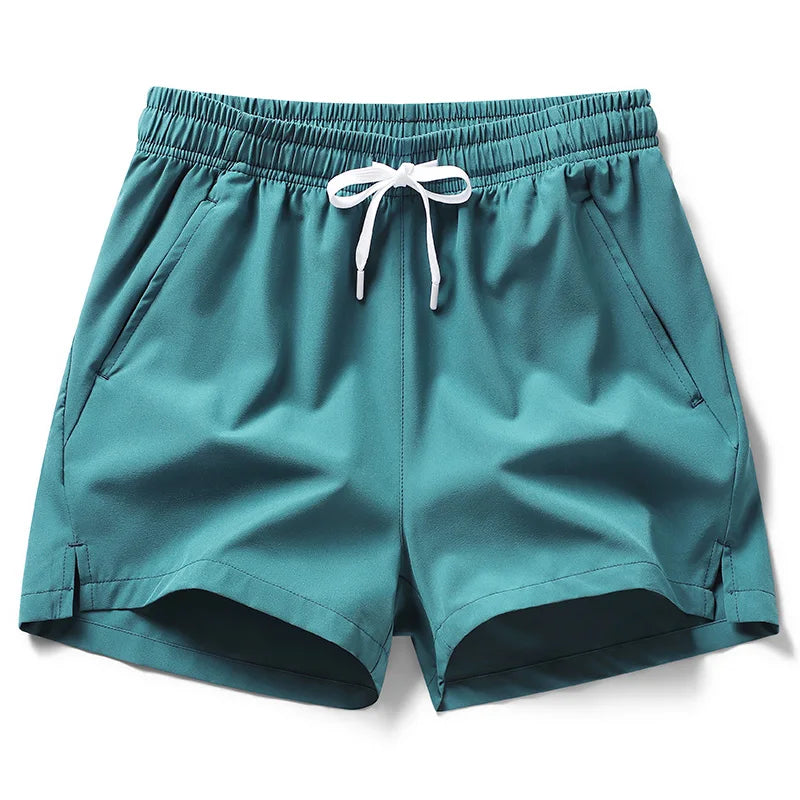 Unisex Lightweight Running Shorts with Zipper Pockets - Quick-Dry Athletic and Beach Shorts