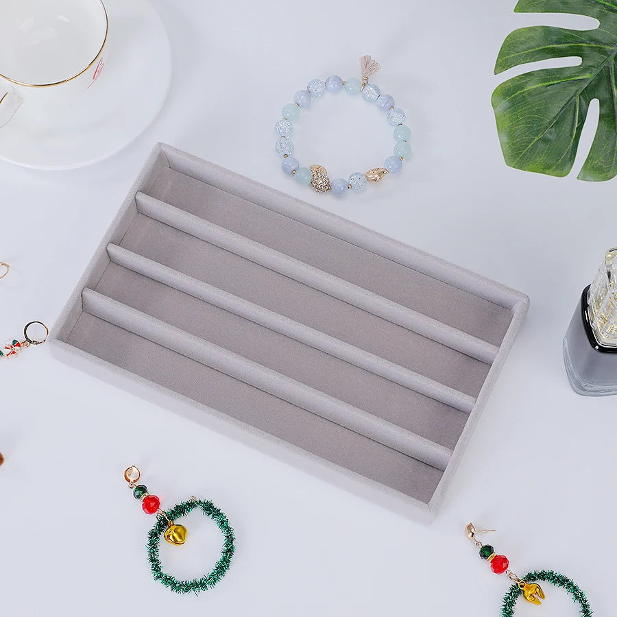 Flocking Velvet Jewelry Tray - Jewelry Organizer Insert 21.3 x 12.5 x 2.5 cm (8.4 x 4.9 x 1 in)