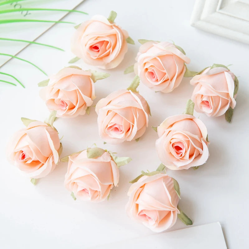 Silk Rose Head Artificial Flowers - 5 or 10-Pack for Wedding & Home Decor, DIY Garland and Flower Wall