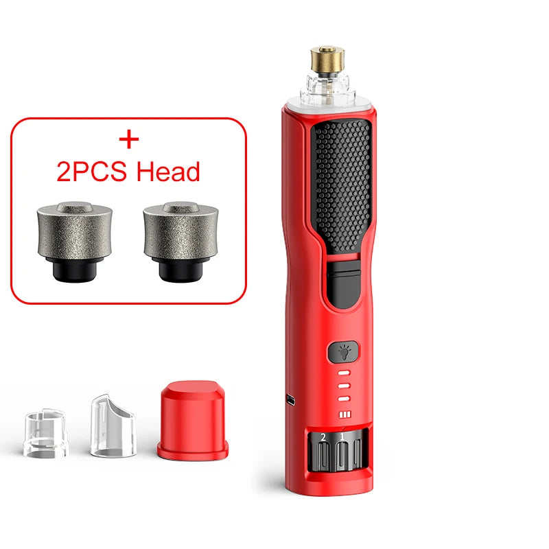 Rechargeable Pet Nail Grinder for Dogs & Cats — Adjustable 7-Speed LED Paw & Claw Grooming Tool
