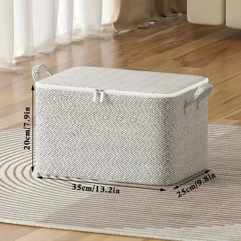 Non-Woven Large Storage Bag for Closet – Foldable Wardrobe Organizer for Quilts, Clothing & Toys (30–220L)