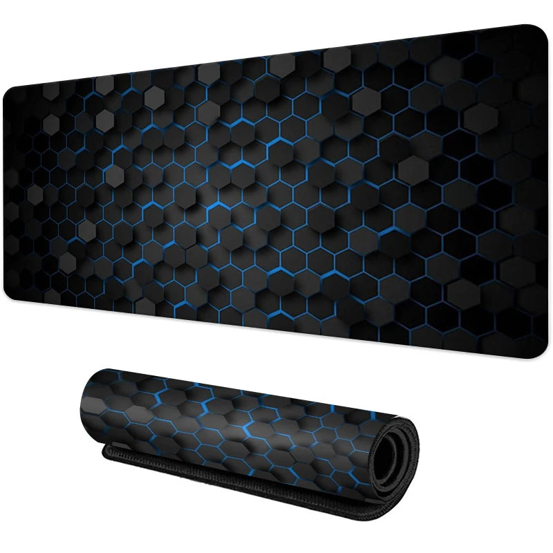 Large Gaming Mouse Pad Red Blue Gradient Non-Slip Rubber Sewn Edge Desk Mat for Keyboard & PC