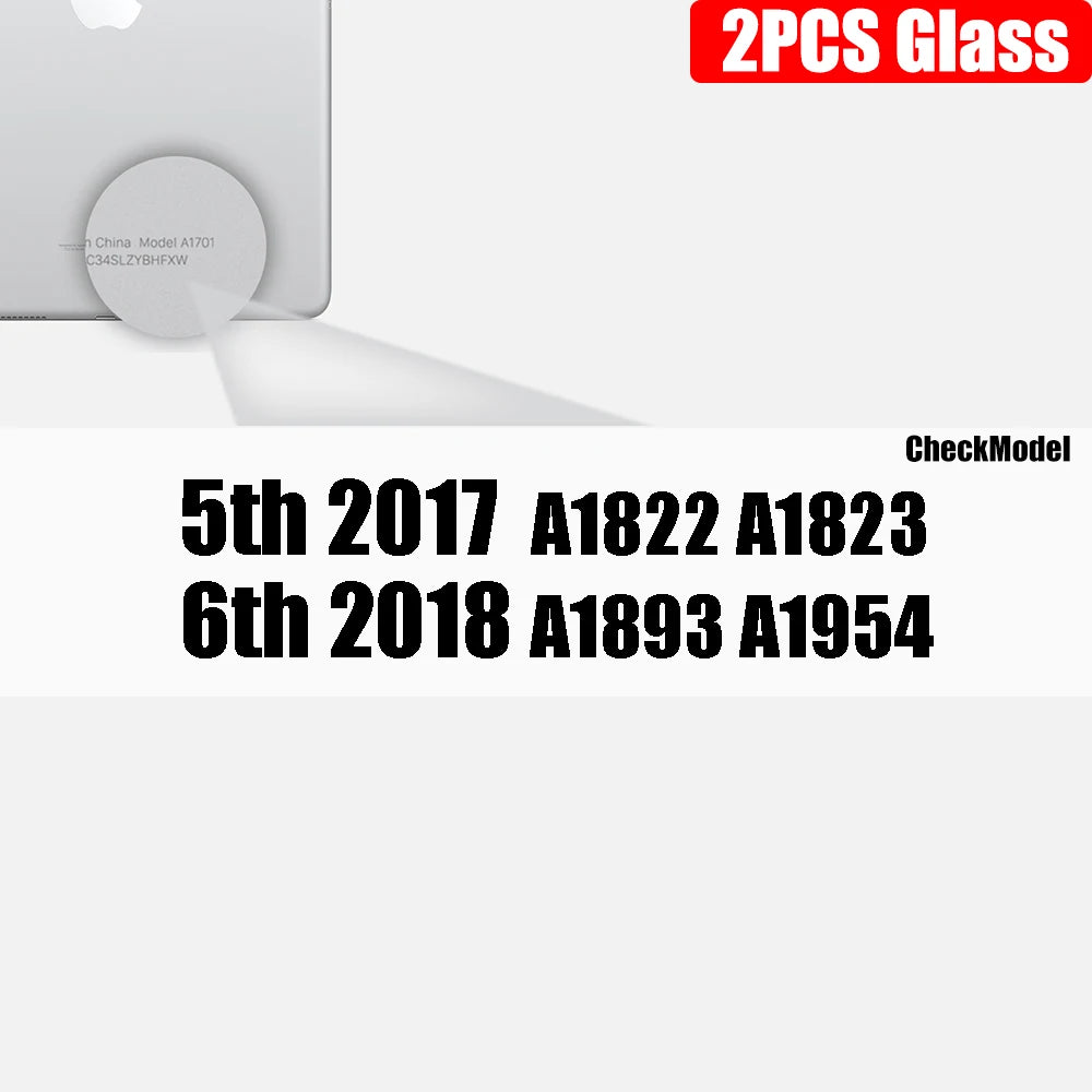 FanzyMarket 2-pack tempered glass screen protectors for iPads, clear, anti-fingerprint, case-friendly for 11-inch, 10.5-inch, 9.7-inch iPad models