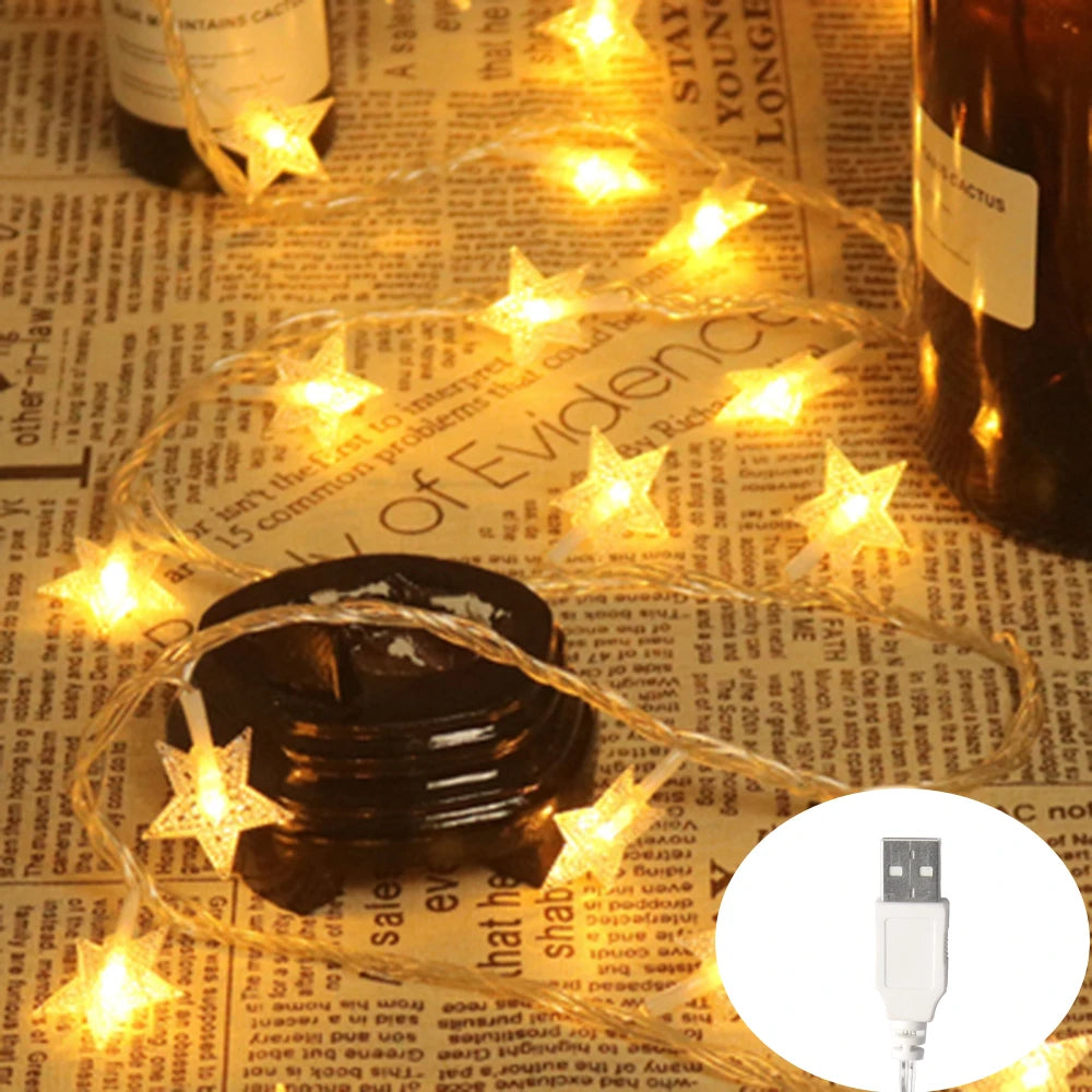 Star LED String Lights USB & Battery Operated Fairy Lights – 1.5m/3m/6m/10m (10/20/40/80 LEDs) Waterproof IP44 – Warm/Cool/Multicolor Party, Wedding & Patio Decor