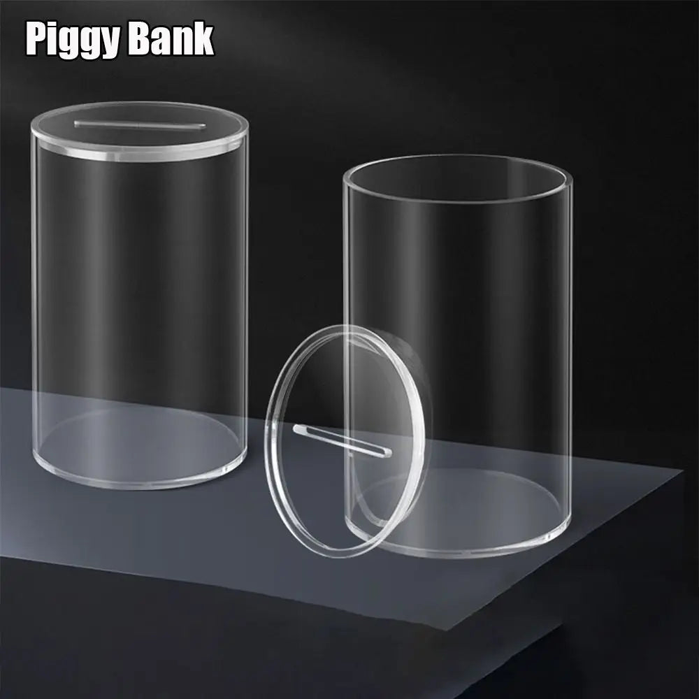 Acrylic Clear Coin Bank – Money Saving Box & Change Jar for Kids & Adults, 3 Sizes (2.76–5.91 in / 7–15 cm)