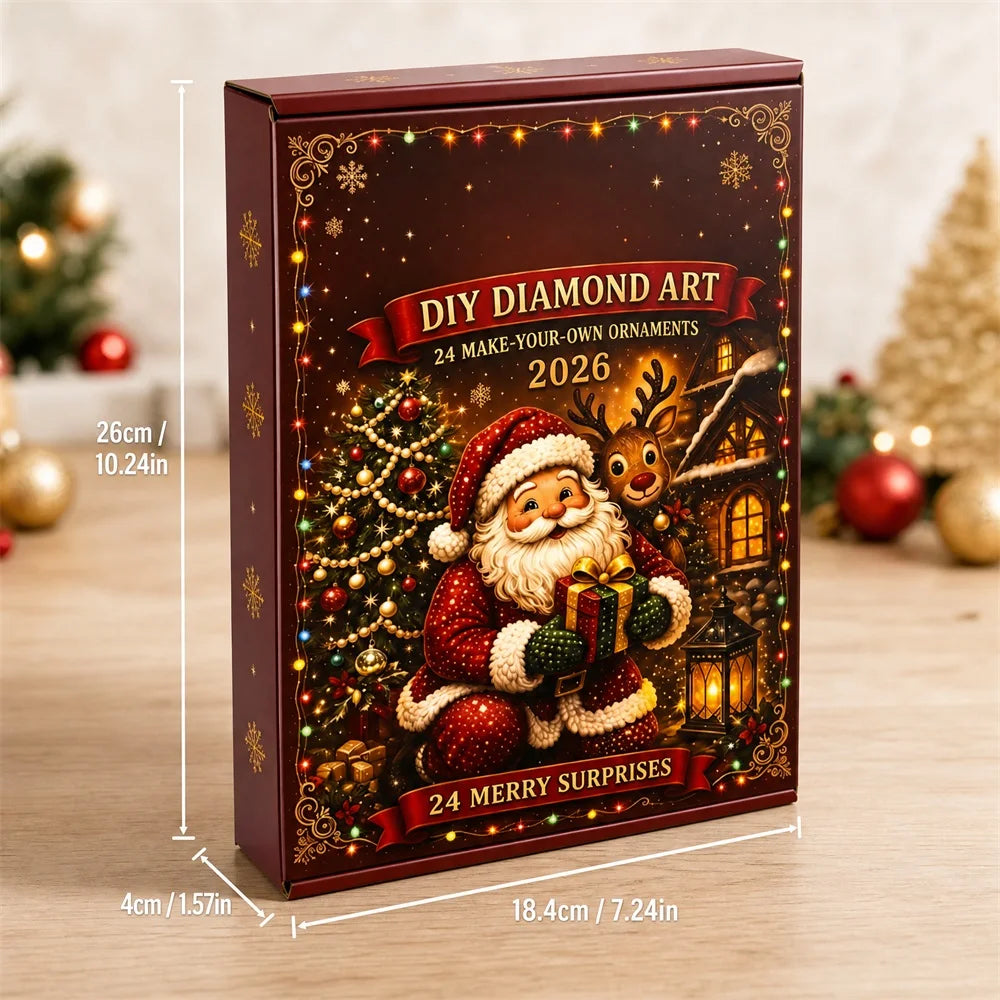 Christmas Advent Calendar DIY 5D Diamond Painting Kit — 24 Acrylic Hanging Ornaments