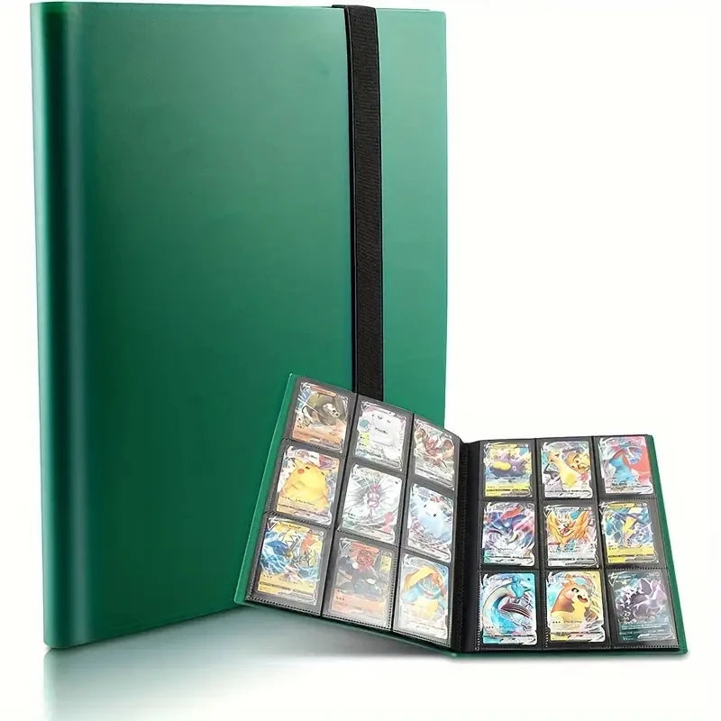 9-Pocket Polypropylene Trading Card Binder - Holds 360 Cards, Side-Loading Pockets, Elastic Strap