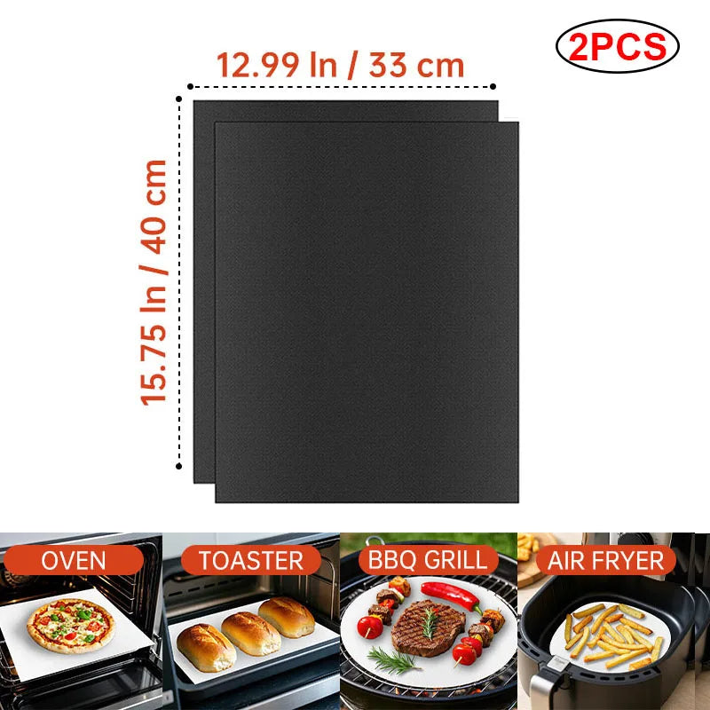 Reusable Non-Stick PTFE Grill & Oven Liner Mat — Heat-Resistant Baking & BBQ Mat