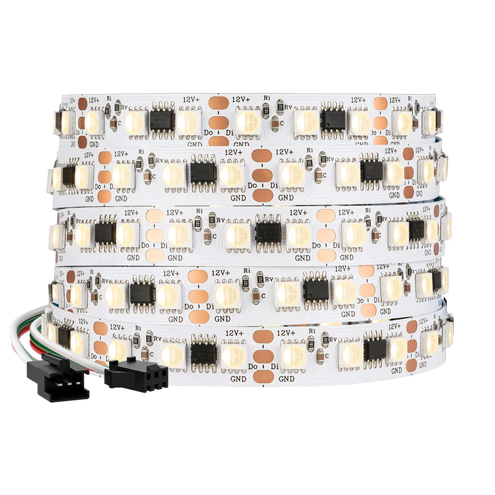 WS2814 RGBW Addressable LED Strip Light 5m (16.4ft) DC12V/DC24V SMD5050 IP30 IP65 IP67 4-in-1 RGB+W 3-Pin