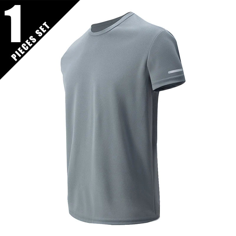 Men's Gradient Quick-Dry Sports T-Shirt Short Sleeve - Running & Fitness Casual Tee
