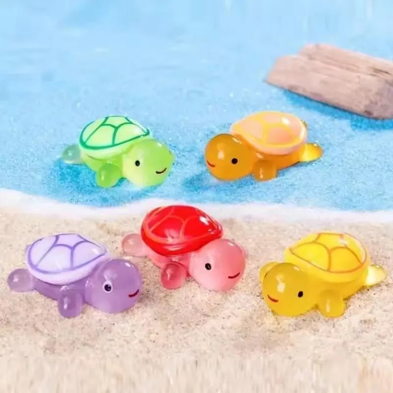 Mini Luminous Turtle Ornaments 20/50/100-Pack Glow-in-the-Dark Resin Garden & Aquarium Decor