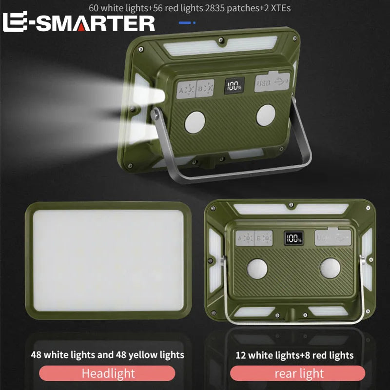 Rechargeable Magnetic LED Work Light – 1100 lm Portable Camping Lamp, Emergency Torch with 4000mAh USB-C Battery