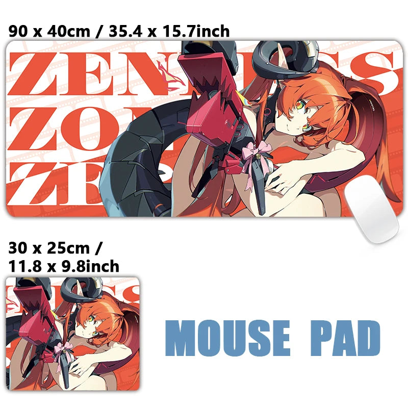 XXL Anime Gaming Mouse Pad – Hoshimi Miyabi & Evelyn Ellen Desk Mat, Large Keyboard Mousepad with Non-Slip Silicone Base