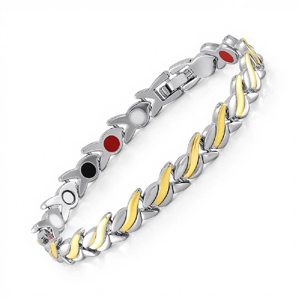 Women's Magnetic Therapy Bracelet - Zinc Alloy Animal Pattern Snake Chain with Toggle Clasp, Fashion Jewelry Gift