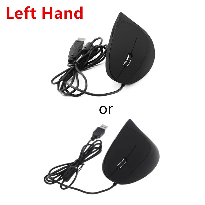 Wired Vertical Ergonomic Mouse — Left & Right Hand, 800–1600 DPI USB Optical for PC & Laptop