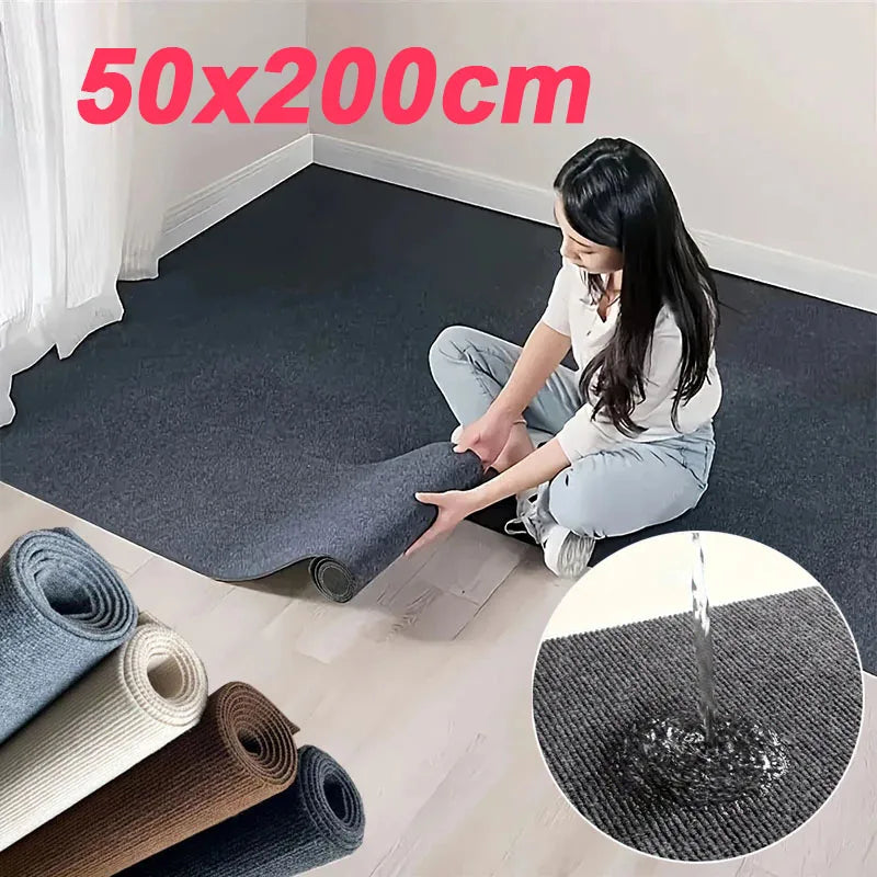 Self-Adhesive Solid Carpet Runner 50 cm x 2 m (19.7 in x 78.7 in) – Water-Absorbent Non-Slip Floor Mat for Kitchen, Bathroom, Bedroom, Living Room
