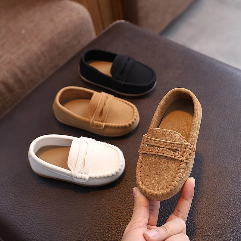 Toddler & Kids Moccasin Loafers Soft Leather Slip-On Non-Slip Tassel Casual Shoes