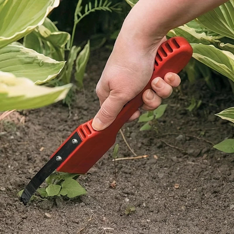 Hand Loop Weeder - Stainless Steel Weed Cutter with Plastic Handle for Lawn & Garden
