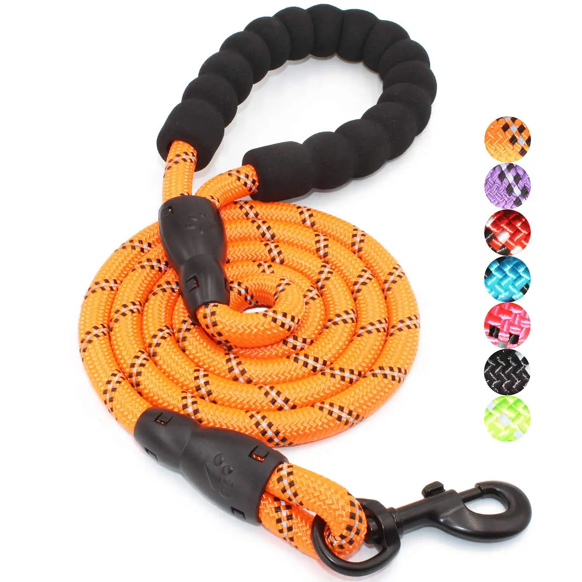 Reflective Nylon Dog Leash with Soft Handle — Reinforced Leash for Small, Medium & Large Dogs — 4ft/5ft/6.6ft/9.8ft (120/150/200/300 cm)
