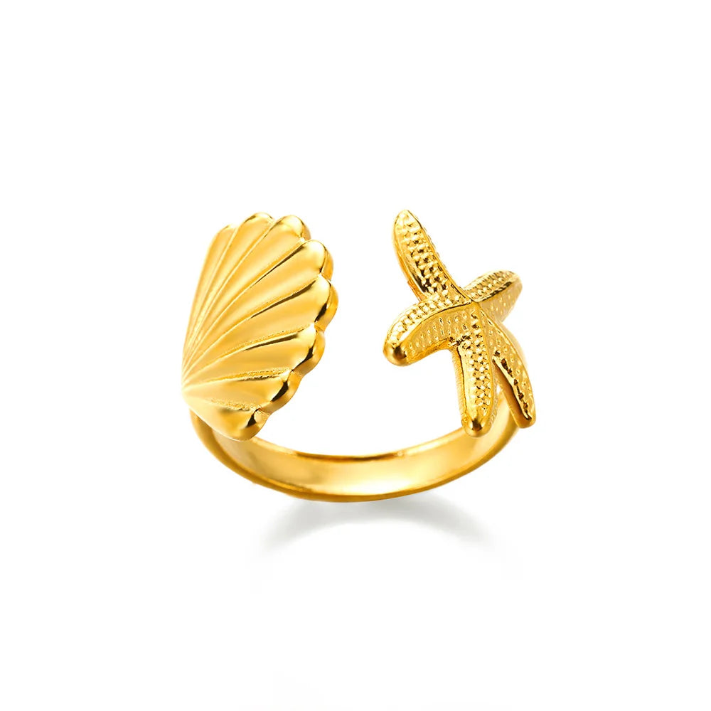 316L Stainless Steel Gold-Tone Women's Ring – Hypoallergenic Classic Tension-Set Wedding & Couple Ring