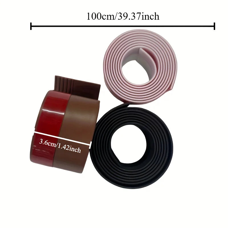 Thickened Self-Adhesive Silicone Door Bottom Seal Strip 1M (3.6 cm / 1.42 in) Weatherproof Soundproof Dustproof Gap Sealer