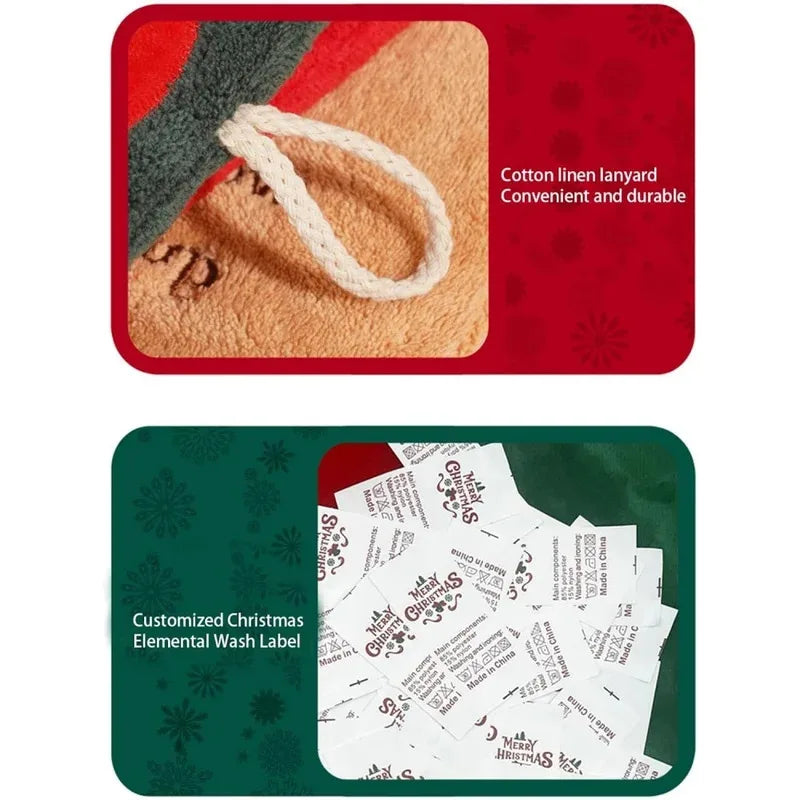 Christmas Hanging Coral Fleece Hand Towel - Thick, Absorbent & Quick-Dry Cartoon Kitchen Towel