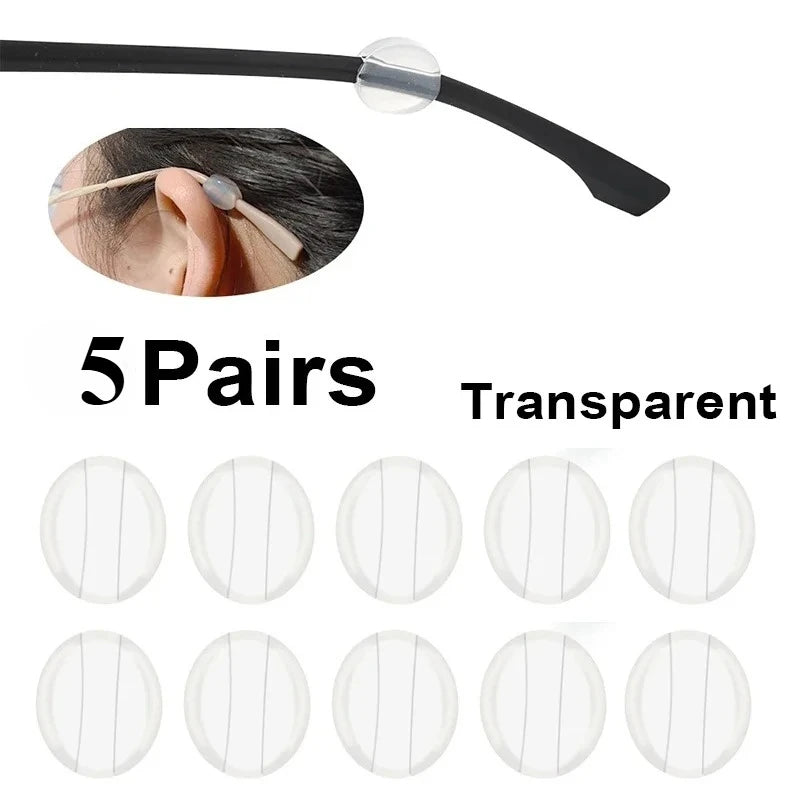 Invisible Silicone Ear Hooks for Glasses - Anti-Slip Temple Tips, Lightweight Non-Slip Grips