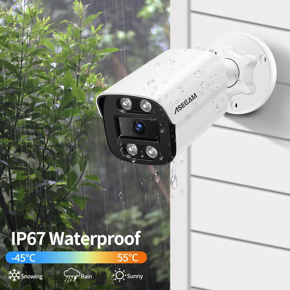 4K 8MP PoE Bullet IP Camera with Audio H.265 ONVIF Color Night Vision IP67 Metal Outdoor Surveillance