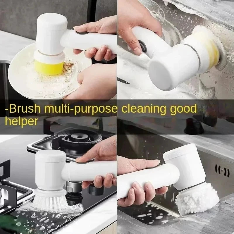 Cordless Electric Spin Scrubber – Rechargeable 5-in-1 Brush Heads for Bathroom, Kitchen, Tile, Grout & Car Cleaning