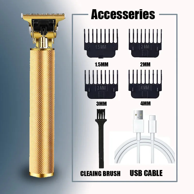 Rechargeable Cordless Hair Trimmer — Stainless Steel Blade, 80 Min Runtime, 0.5–1 mm (0.02–0.04 in) Cut