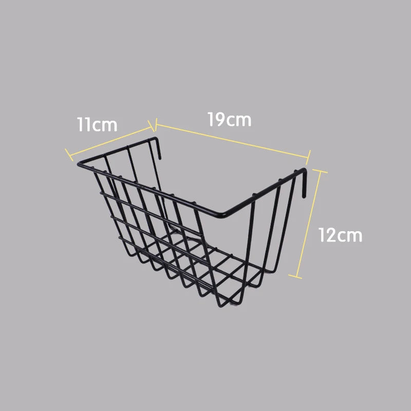 Wall Mounted Wire Grid Organizer with Removable Baskets, Hooks and Shelves, Iron Mesh Storage Panel