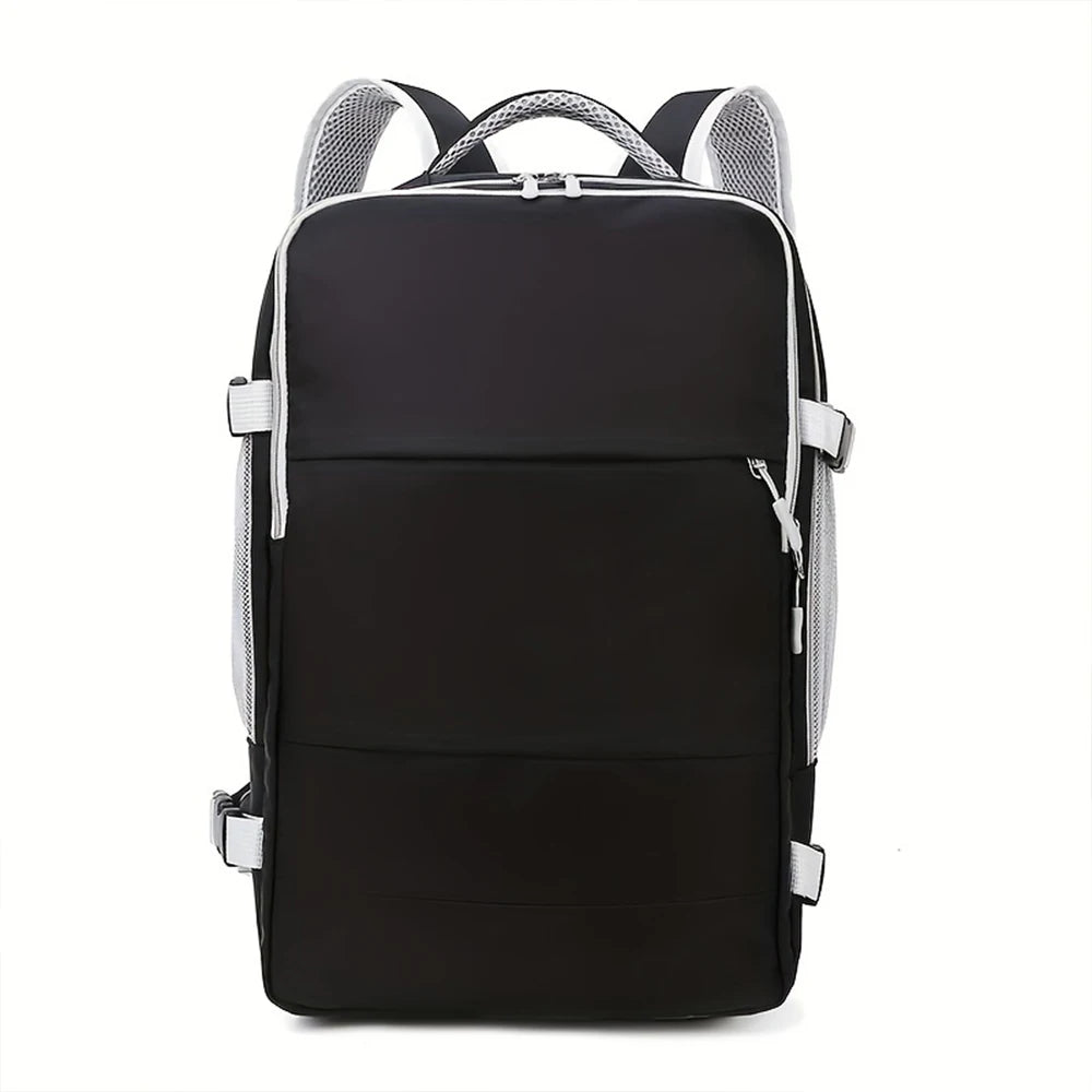 Spacious Travel Backpack – Multifunctional Carry-On with Luggage Strap, Casual Unisex Daypack